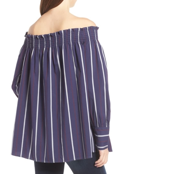 BP. Stripe Off The Shoulder Top - Picture 3 of 10
